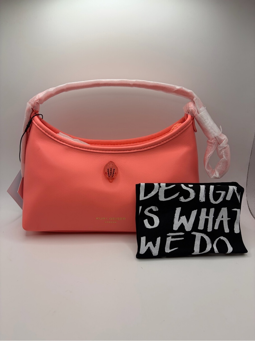 Kurt Geiger Coral-Pink Sling Shoulder Bag